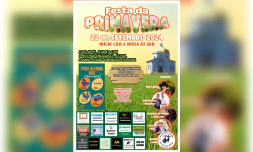 
						
							Festa da Primavera acontece neste fim de semana em Apucarana; confira
						
						