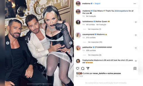 
						
							Madonna surpreende ao postar foto com Cauã Reymond
						
						