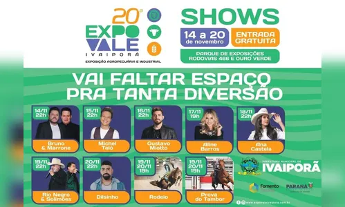 
						
							20ª Expovale terá show da cantora gospel Aline Barros
						
						