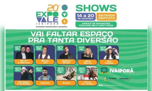 
						
							Veja shows previstos em novembro e dezembro nas cidades da região
						
						