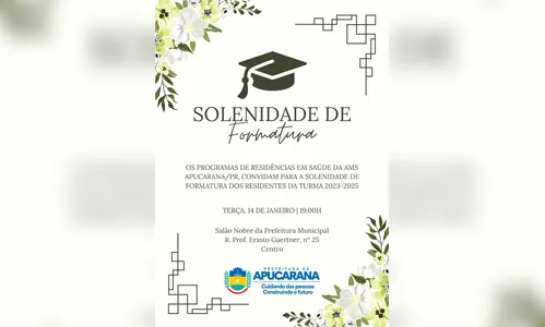 
						
							Autarquia de Saúde convida para formatura de programas de residência
						
						