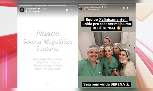 
						
							Nasce Serena, primeira filha de Luan Santana e Jade Magalhães
						
						