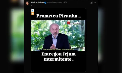 
						
							Fala de Lula sobre não comprar comida vira meme na internet; confira
						
						