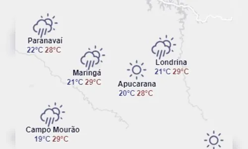 
						
							Mais chuva: veja a previsão do Simepar para cidades do Paraná
						
						