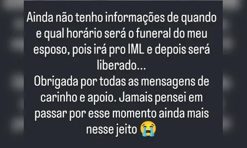
						
							Esposa grávida de lutador lamenta morte do marido: 