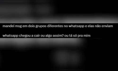 
						
							WhatsApp não envia mensagem: usuários relatam problemas neste sábado
						
						