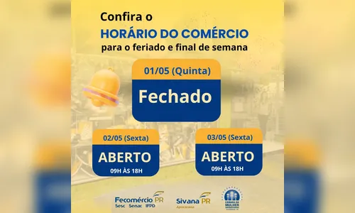 
						
							Comércio de Apucarana terá atendimento normal na sexta e sábado
						
						