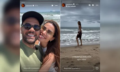 
							Como está Daniel Alves? Jogador faz rara aparição com a esposa grávida
						
						