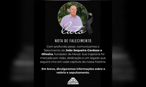 

							Morre o empresário João Sequeira Cardoso, fundador da empresa Moval

						