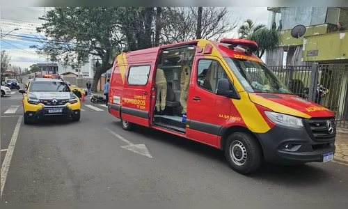 
							Motociclista fica ferida em acidente no centro de Apucarana
						
						