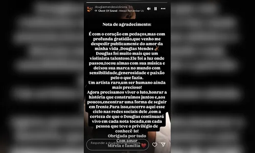 
							Violinista Douglas Mendes, que já tocou com famosos, morre aos 36 anos
						
						