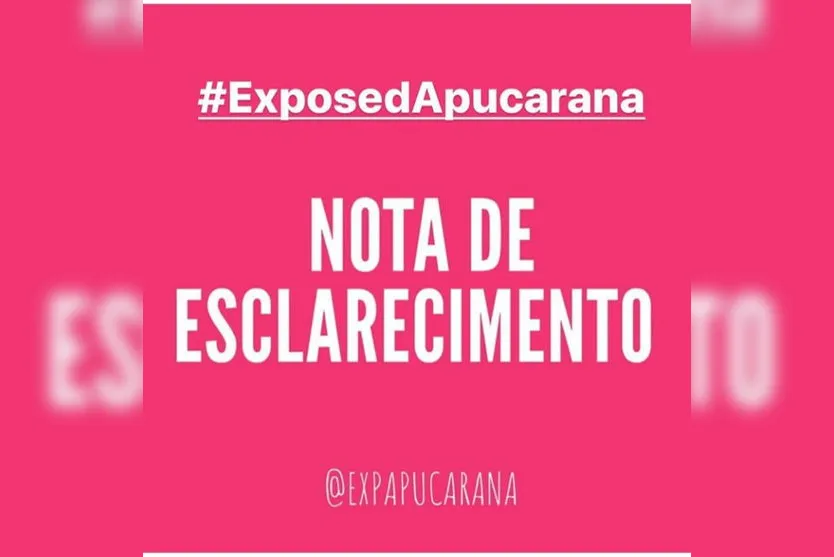 ExposedApucarana divulga nota de esclarecimento nas redes sociais