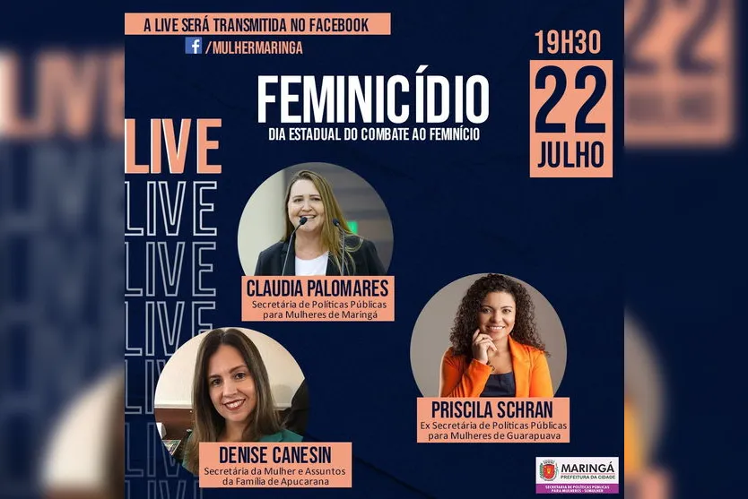 Dia Estadual de Combate ao Feminicídio reúne secretárias da Mulher em live