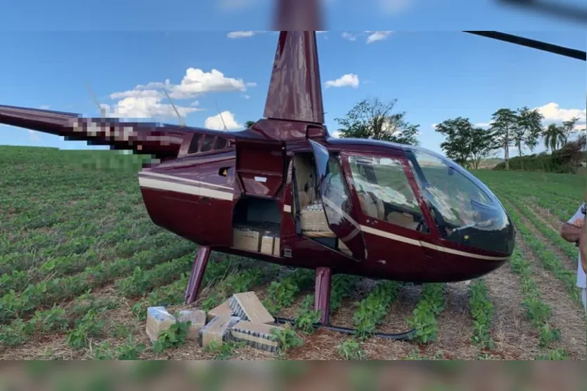 Helicóptero lotado de cocaína é apreendido no Paraná