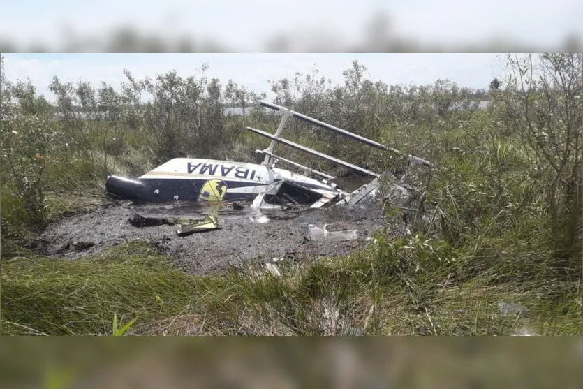 Helicóptero do Ibama cai no Pantanal e piloto morre no acidente