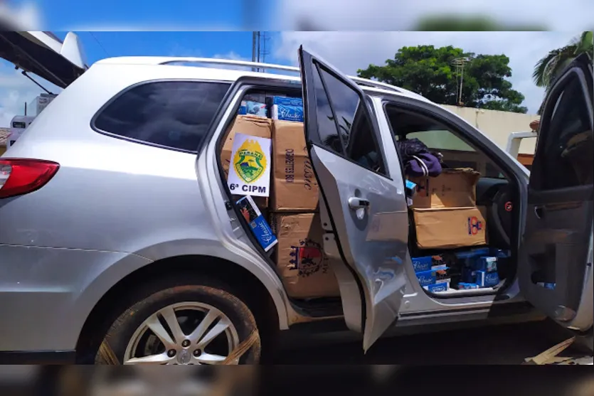 Carro com cigarros do Paraguai é apreendido em Jardim Alegre