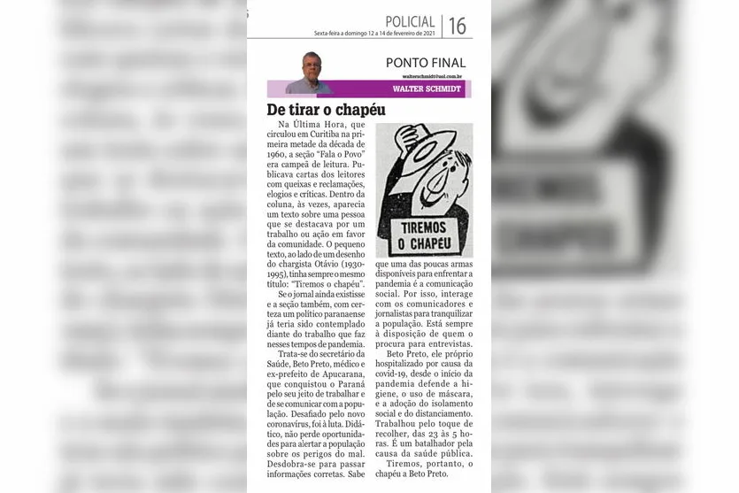 De tirar o chapéu: Trabalho de Beto Preto é destaque