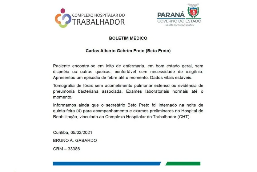 Secretário de Saúde do Paraná é internado para tratamento contra Covid-19