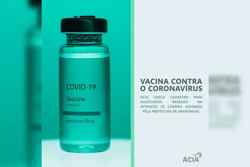 ACIA lança pré-cadastro para compra de vacina contra a covid