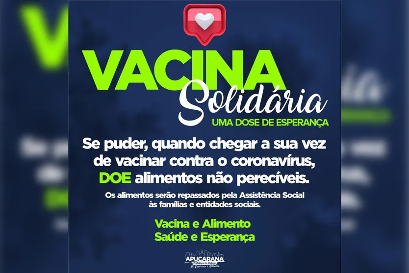 Apucarana vacina idosos de 67 anos nesta sexta