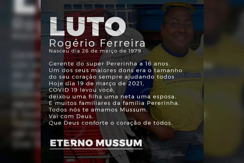 Apucaranense de 41 anos morre vítima da Covid-19