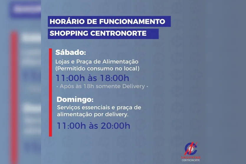 Confira o horário de atendimento do Shopping Centronorte