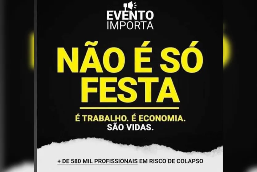 Empresários de eventos realizam manifestação na praça