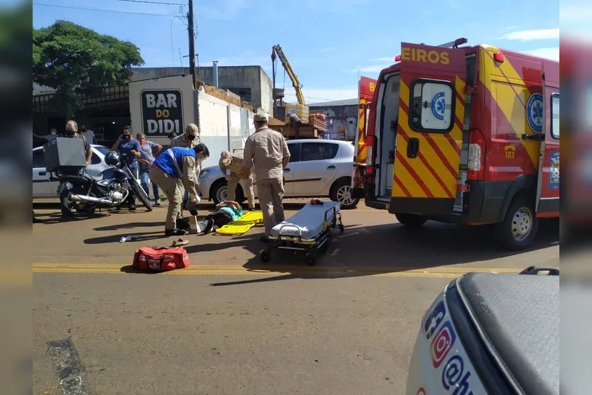 Idoso é atropelado por moto em Apucarana nesta manhã