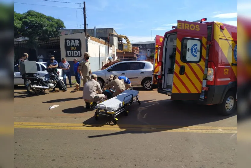 Idoso é atropelado por moto em Apucarana nesta manhã