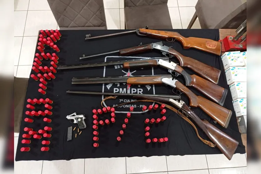 PM realiza grande apreensão de armas e munições; Vídeo