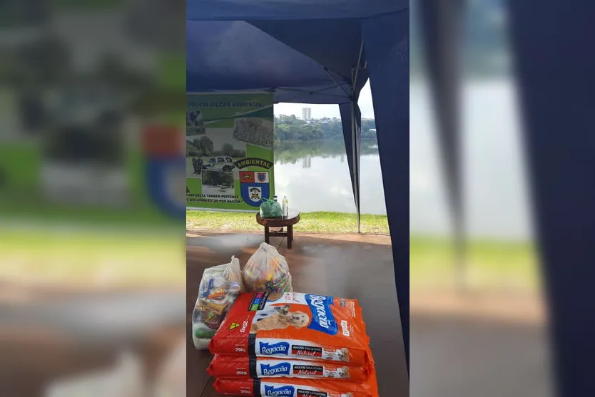 Polícia Ambiental arrecada mais de uma tonelada de alimentos