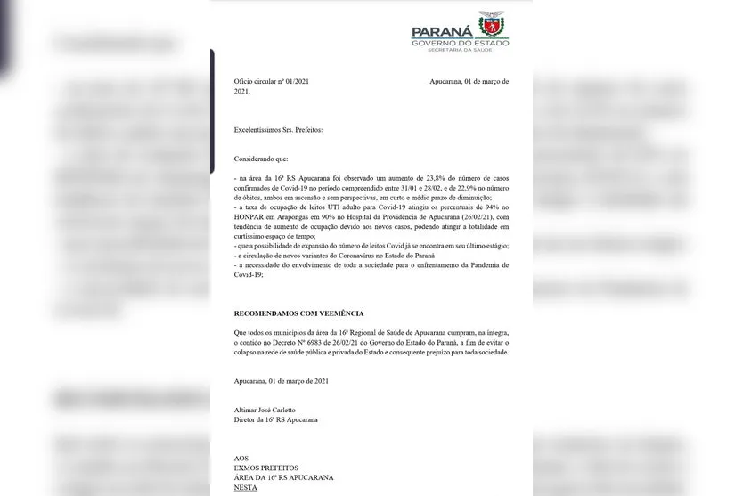 Presidente da Amuvi recomenda que prefeitos cumpram decreto; veja