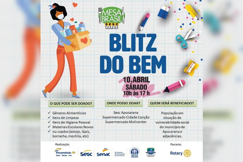 Sesc Apucarana realiza "Blitz do Bem" neste sábado (10)