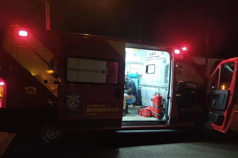 Acidente entre caminhão e moto deixa homem em estado grave