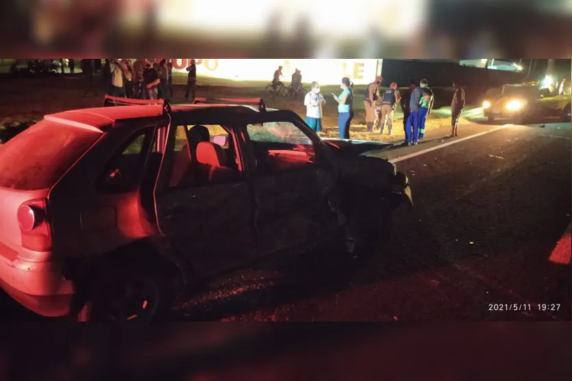 Acidente entre três veículos na PR-444 deixa idoso ferido