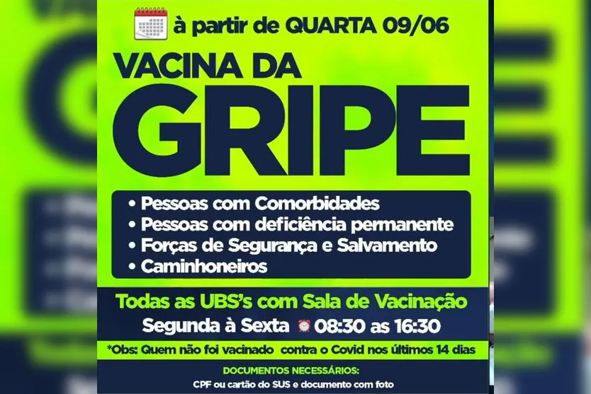 Apucarana inicia nova etapa de vacinação contra a gripe