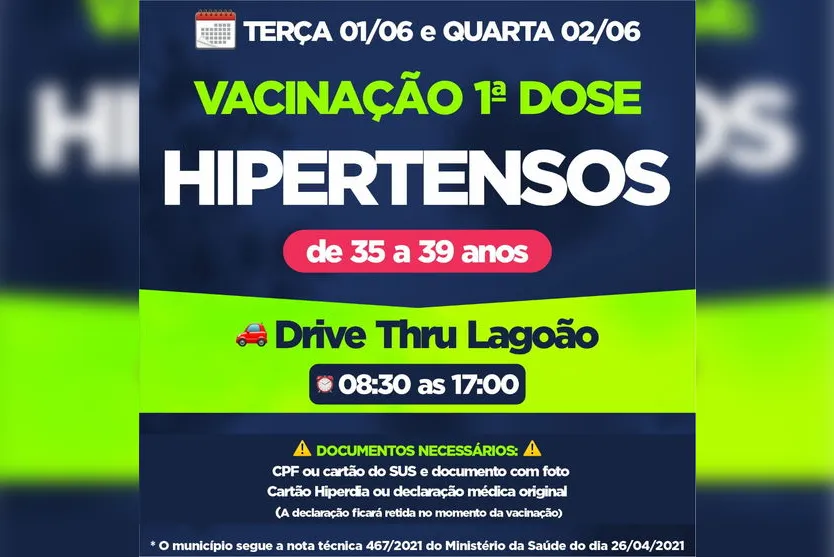 Apucarana vacina grupo de comorbidades entre 35 a 39 anos
