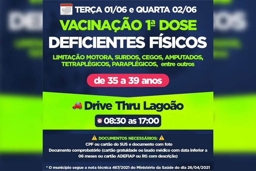 Apucarana vacina grupo de comorbidades entre 35 a 39 anos