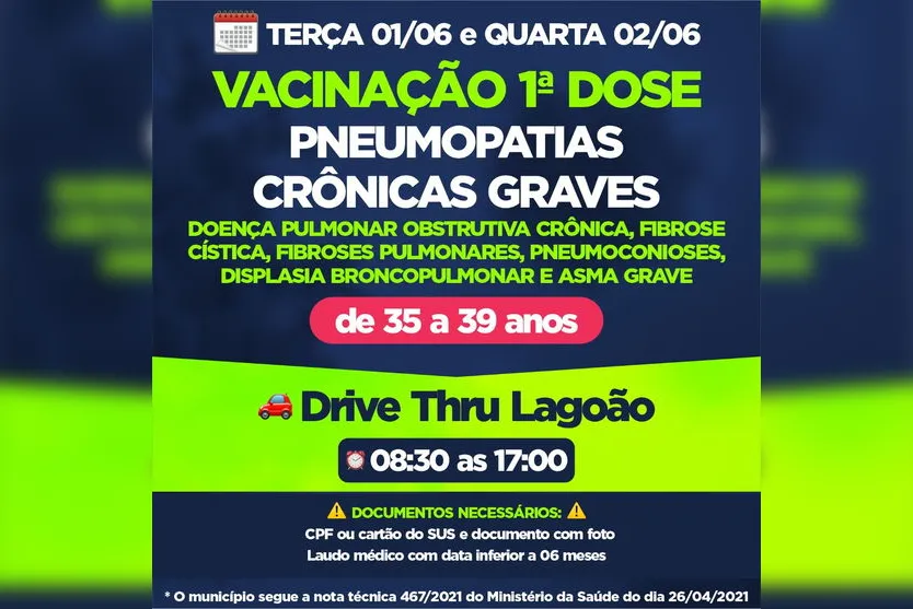 Apucarana vacina grupo de comorbidades entre 35 a 39 anos