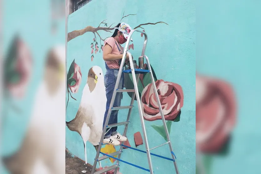 Artista leva novas cores para muros de Apucarana