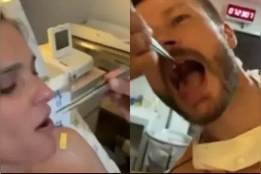 Hilbert e Fernanda Lima aparecem comendo placenta da filha