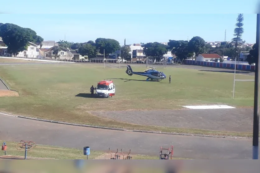 Homem é transferido de helicóptero após grave explosão