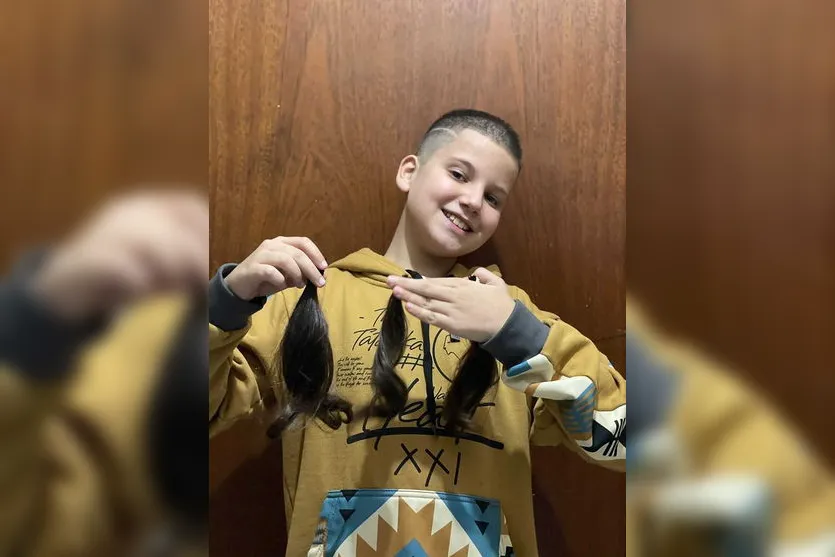 Menino de Apucarana deixa cabelo crescer para doação