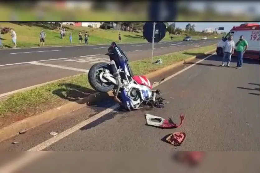 Motociclista fica gravemente ferido em acidente na BR-376