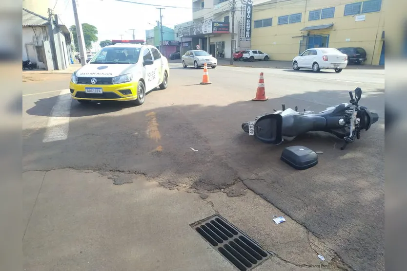 Motociclista sofre acidente na Avenida Pirapó em Apucarana
