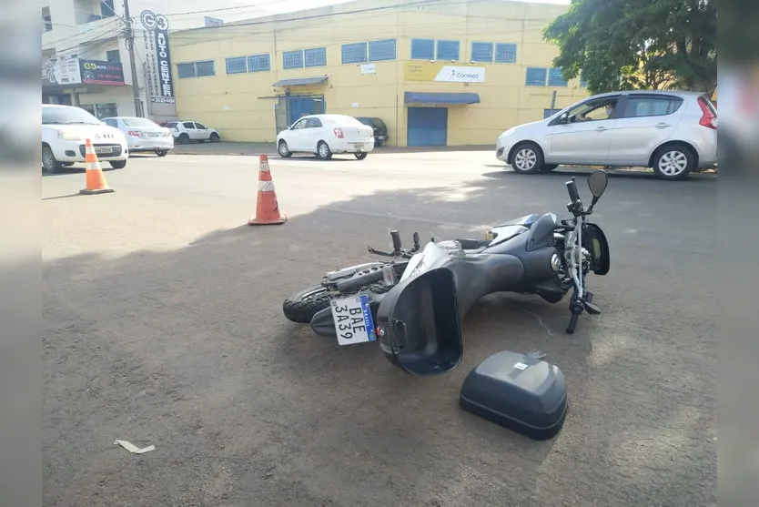 Motociclista sofre acidente na Avenida Pirapó em Apucarana