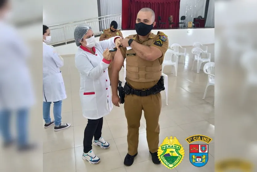 Policiais Militares da 6ª CIPM são imunizados contra a Covid