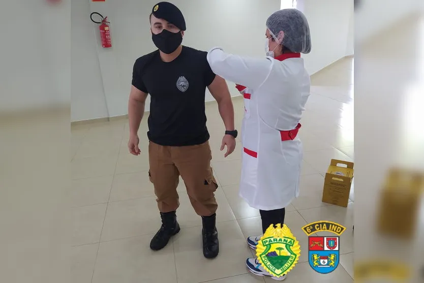 Policiais Militares da 6ª CIPM são imunizados contra a Covid