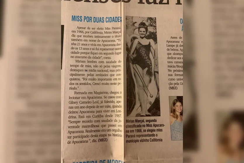 Relembre: Paraná já teve miss de Califórnia