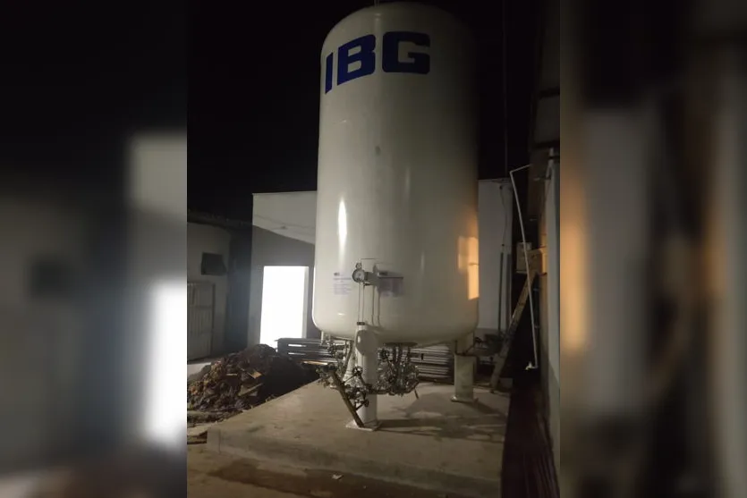 Tanque de oxigênio é instalado no Hospital de Jandaia do Sul